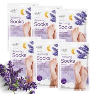 Epielle Relaxing Foot Masks – Melatonin & Lavender Extract | Deep Moisturizing | 100% Vegan & Cruelty-Free | 6 Pack Socks | Beauty Gifts, Easter Gifts, Mother’s day Gifts
