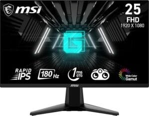 MSI G255F 24.5″ 180Hz 1ms Fast IPS FHD Gaming Monitor