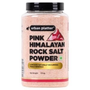 Urban Platter Himalayan Pink Rock Salt Powder | Mineral-Rich & Unrefined | Natural Table Salt Alternative for Cooking, Seasoning, Detox & Hydration | Gluten-Free & Non-GMO | 52.91 Oz (1.5kg)