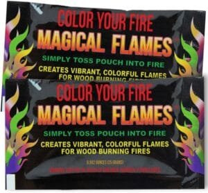 Magical Flames Create Colorful & Vibrant Flames for Fire Pit – (4 Pack) – Campfire, Bonfire, Outdoor Fireplace – Magical, Colorful, Rainbow, Mystic Flames – Twice The Color – Half The Price