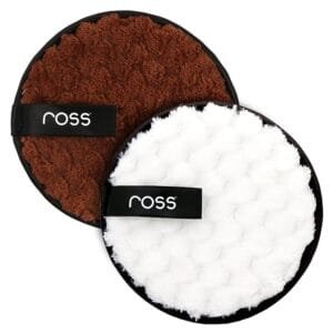 Ross Reusable Multipurpose Makeup Removal Facial | Facial Makeup Remover, Eye Makeup Remover & Foundation Simple Makeup Remover | Safe For Dry & Sensitive Skin 1 Count (Pack Of 2) White & Brown