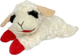 Multipet Lamb Chop Dog Plush Toy – Squeaky Dog Toy for Small & Medium Dogs – Extra Soft Plush Dog Toy – Stuffed Animal Dog Toy for Cuddling & Playing – Cute Pet Toy (10″, Cream, 5 Squeakers)