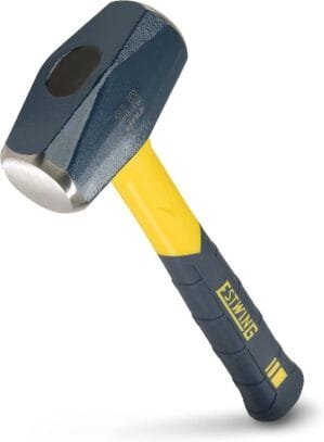 ESTWING Sure Strike Drilling/Crack Hammer – 3-Pound Sledge with Fiberglass Handle & No-Slip Cushion Grip – MRF3LB