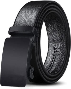 ZORO Men’s Vegan Leather Belt for Men, Formal/Casual,Autolock,Black | Fit on up to 40 Inches Waist size, Black 51, Men