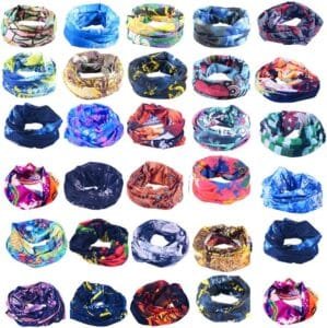 10 Pack Bandanas for Men and Women Multifunctional Face Mask Head Scarf Balaclava Magic Scarves Sweatband for UV Protection, Dust, Yoga, Running, Motorcycling