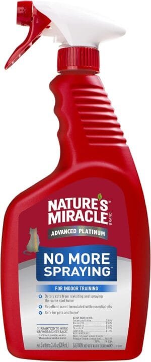 Nature’s Miracle Advanced Platinum No More Spraying, 24 Ounces, Helps Discourage Repetitive Cat Spraying