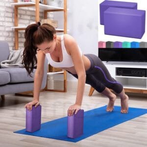 Yoga Foaming Brick Gym Exercise Block Fitness 2 Pack Yoga Block Foam Dance Practice,Pilates Brick Fitness Stretching Health Training Back Support Bend Gym Body Shaping Sports For Men Women