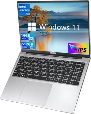 16 Inch Gaming Laptop, Laptop Computer 2025 Windows 11 Pro, 16GB RAM 512GB SSD, Intel 12th Gen N95 Processor(up to 3.4GHz), Backlit Keyboard, Fingerprint Unlock, FHD 1920 * 1200