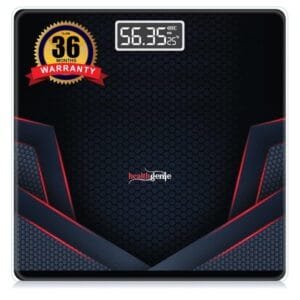 Weight Machine for Body Weight Thick Tempered Glass LCD Display with 3 Years Warranty Weighing Scale (Sporty Red)