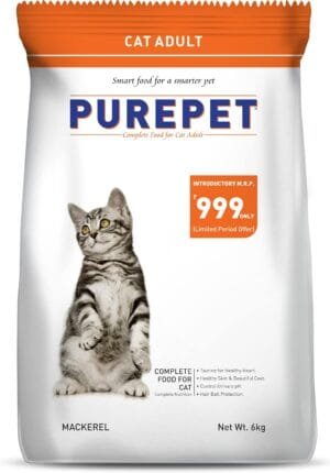 Mackerel Adult Cat Food, Taurine for Healthy Heart, Healthy Skin and Beautiful Coat, Suitable for All Breed Sizes, allergen-Free – (6 Kg/211.6 Ounce)