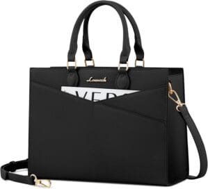 LOVEVOOK Purses for Women,Satchel Handbags Tote Bag, Black Pu Leather Shoulder Crossbody Top Handle Purse with Zipper