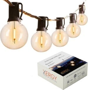 Outdoor String Lights 25 Feet G40 Globe Patio Lights with 26 Edison Glass Bulbs(1 Spare), Waterproof Connectable Hanging Light for Backyard Porch Balcony Party Decor