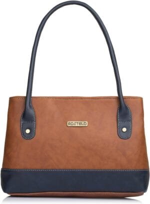 Women Handbags Shoulder Hobo Bag Purse With 2 Compartments and 4 Zipper Pockets, Tan, M