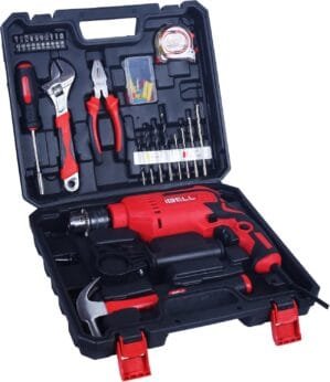 IBELL Professional Tool Kit with Impact Drill TD13-85, 650W, Copper Armature, Chuck 13mm Keyless Auto, 59 Home Essential Tools/Accessories