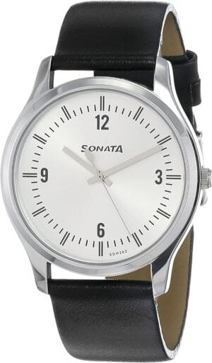 Sonata Essentials Analog Silver Dial Men’s Watch-77082SL01