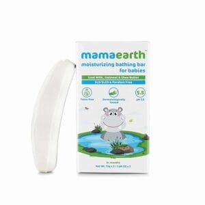 MAMAEARTH Moisturizing Baby Bathing Soap Bar | Cleanses Gently & Retains Moisture | with Goat Milk, Oatmeal & Shea Butter | pH Balanced 5.5 | 2 Soap Bar (2.64 Oz/75g Each)