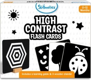Skillmatics Large Flash Cards for Babies & Infants – High Contrast, 60 Pictures, Visual Stimulation & Sensory Development, Travel Friendly, Gifts for Infants 0 to 12 Months