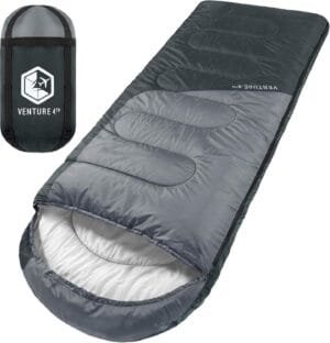 VENTURE 4TH Backpacking Sleeping Bag – XXL, Double and Single Sizes – Lightweight Warm & Cold Weather Sleeping Bags for Adults, Kids & Couples – Ideal for Hiking, Camping & Outdoor Adventures