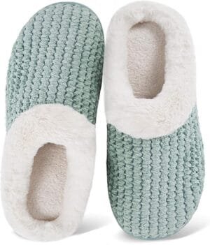 WateLves Women’s Memory Foam Slippers Comfort Wool-Like Plush Fleece Lined House Shoes for Indoor & Outdoor