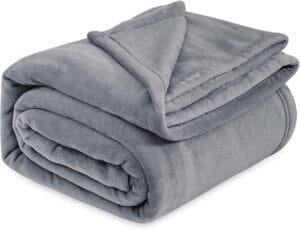 Bedsure Fleece Bed Blankets Queen Size Grey – Soft Lightweight Plush Fuzzy Cozy Luxury Blanket Microfiber, 90×90 inches