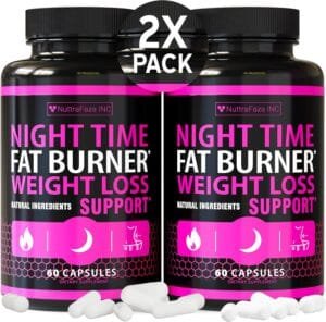 (2 Pack) Night Time Weight Loss Pills for Women – Advanced Weight Loss Supplement – Fat Burners for Women – Diet Pills That Work Fast – Belly Fat Burner – Appetite Suppressant – Made in USA