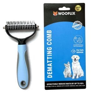 Professional Dematting Deshedding Comb Tool for Pet Grooming (Puppy Puppies Dog & Cat) Gentle Hair Brushes for Shedding and Cleaning Fur Lice Remover Clean Coat Accessories (Double Side Deshedding Comb)
