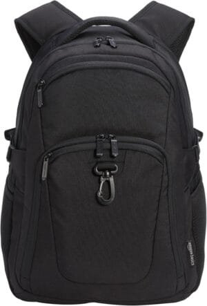 Amazon Basics Travel Laptop Backpack for 15.6 inch Laptop, Black