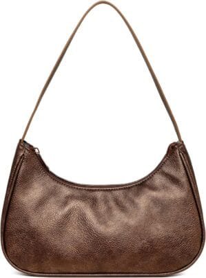 Afashor Shoulder Bags for Women Vegan Leather Hobo Sling Tote Handbag Retro Clutch Purse with Zipper Closure