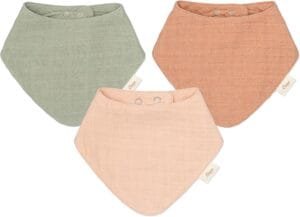 Crane Baby Soft Muslin Baby Bib Set, Adjustable and Absorbent Bandana Style Bibs for Boys and Girls