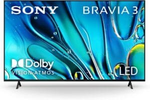 Sony 55-Inch 4K Ultra HD BRAVIA 3 LED Smart TV with Google TV, LED Flat Screen, Dolby Vision HDR, Google TV, Exclusive PS5 Features, 2024 Model (K-55S30)