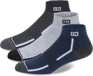 Fitness Mantra® Athletic Special Design Sneaker Length Socks |Free Size |Pack of 3 Pairs |Activewear Sports Socks|