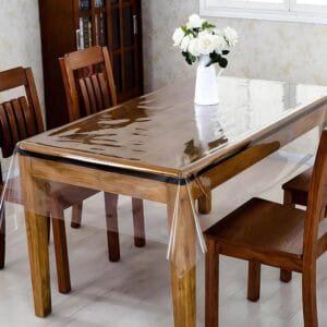 Kuber Transparent PVC 6 Seater Dining Table Cover 225 x 150 cms KUBMART02703 Standard 225 x 150 x 1 cm Transparent