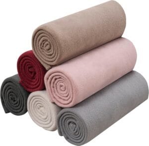 Fleece Throw Blanket Set Bulk for Travel Kids Outdoor Wedding Pet (Assorted #7, Pack of 6 50×60 Inches)