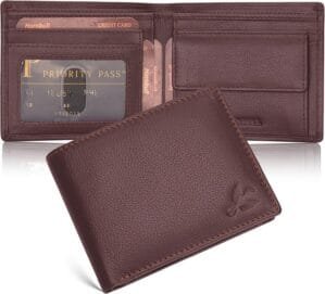 Maddison Men’s Brown Genuine Leather Wallet | Branded Quality Wallet for Men with RFID Blocking | Mens Gift Set