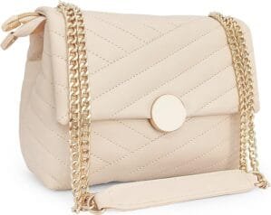 ADISA Women’s Girls Quilted Cross Body Sling Bag with Gold Chain (SL5136)