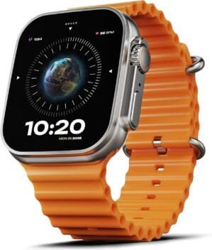 Boult Audio Crown Smartwatch – Unisex Adults AMOLED Display 1.43″ Heart Rate Monitor Bluetooth 5.2 IP67 Water Resistant Orange
