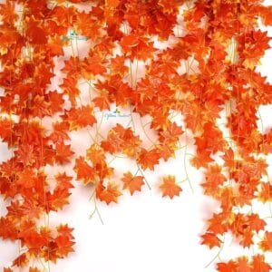 Artificial Maple Plant Creepers Leaves for Wall Hangings and Aesthetic Home Decoration (3 Strings, 7 Ft)
