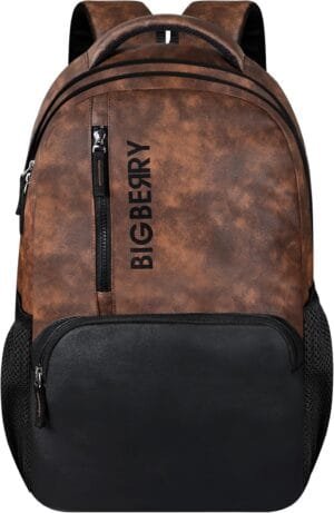 BIGBERRY NEWAGE 28 Ltrs genuine PU Backpack with Multiple Compartments & organiser, BROWN, M, Casual