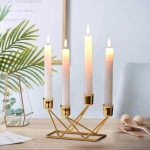 B H Handicrafts Golden 4 Tealight Designer Candle Holder & Stands, Iron Tealight Candle Holders, Best Gift for Christmas Decor, Tealight Candle Holder for Diwali Decor, Diwali Decoration,Diwali Gifts