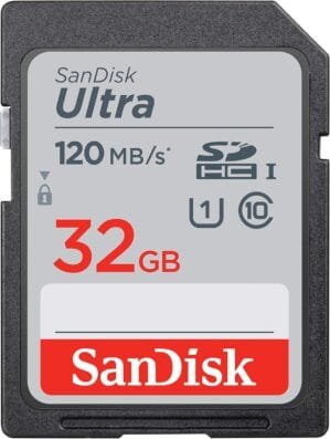 SanDisk 32GB Ultra SDHC UHS-I Memory Card – 120MB/s, C10, U1, Full HD, SD Card – SDSDUN4-032G-GN6IN [Older Version]