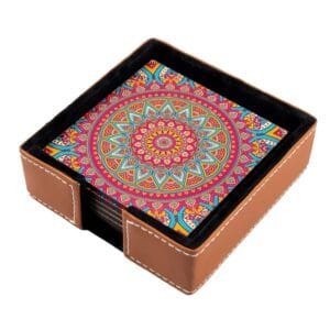 Birch & Co. Coaster_PINKBLOOM_FBA – Coaster – Dining Table Decor Accessories – Coaster Set for Dining Table for Hot Pots – Coasters for Cups Set of 6 -Durable and Long-Lasting, Pinkbloom