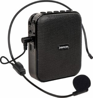 D-1210 Bluetooth Voice Amplifier for Teachers | 10H Battery Life, and MP3 Support |10W Portable PA System with Headset Microphone for Tour Guides,Yoga,Fitness Instructors,Colleges (Black)