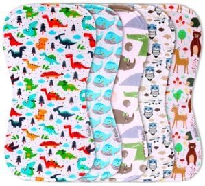 5-Pack Organic Cotton Burp Cloths, Hand Towel, Baby Towel, Washcloth – Absorbent, Multi-Purpose, Soft & Large