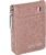 Credit Debit Card Holder PU Leather Small Card Case for Women or Men with Zipper, Pink, 1Pack Peach Pink, Casual
