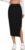 ALYNE Women’s Elastic Waist Pencil Bodycon Midi Skirt – High Waisted with Side Slit Below Knee Length Elegance for Women