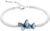 Women’s Plated Butterfly Crystal Bracelet Silver, Blue Medium
