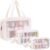 Cosmetic Pouch, Make up Bag for Home & Travel, Toiletry Bag for Cosmetics, Brushes, Accessories with Mobile Stand – Set of 3 – Wash Bag, 3. White, Travel Accessories