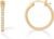 PAVOI 14K Gold Plated 925 Sterling Silver Post Cubic Zirconia Hoop Earrings 30/15mm
