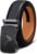 Contacts Mens Genuine Leather Auto lock Buckle Belt (Free Size), Black Saffiano, Free Size