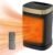 Small Portable Space Heater for Indoor Use -JIBUFI 1500W PTC Electric Heater with 70°Rotating Feature Remote Control, 1-12 Hr Timer for Bedroom, Office, Main black/Gold border.